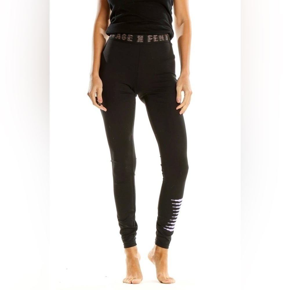 Savage x Fenty High Rise Womens Black Forever Savage Jersey Leggings Logo Sz M - Picture 3 of 12